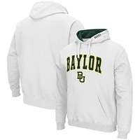 Men's Colosseum White Baylor Bears Arch & Logo 3.0 Pullover Hoodie