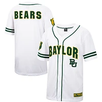 Maillot de baseball boutonné en maille Free Spirited des Baylor Bears Colosseum blanc pour hommes