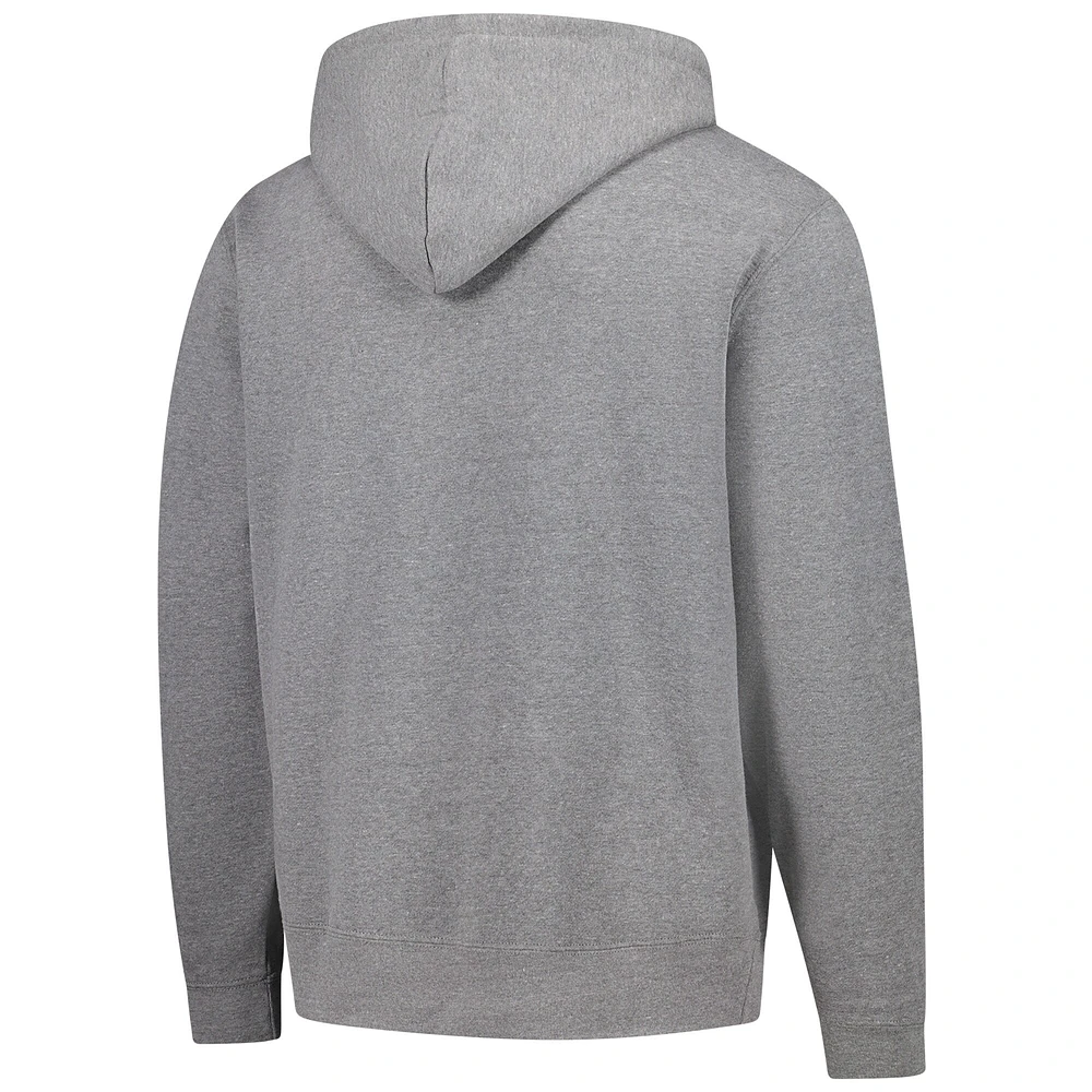 Men's  Heather Charcoal Baylor Bears Arch Logo Foundation Fleece Pullover Hoodie