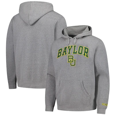 Men's  Heather Charcoal Baylor Bears Arch Logo Foundation Fleece Pullover Hoodie