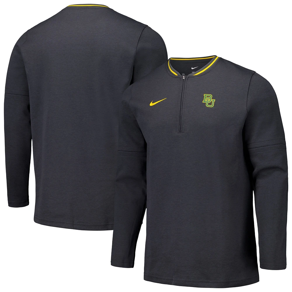 Veste Nike Anthracite Baylor Bears Coaches à quart de zip pour homme