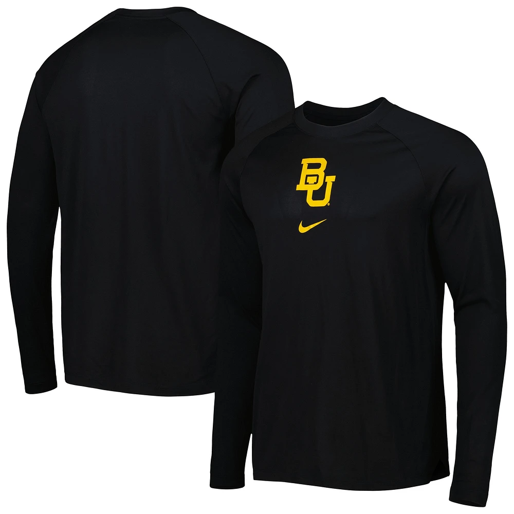 Men's Nike Black Baylor Bears Spotlight Raglan Performance Long Sleeve T-Shirt