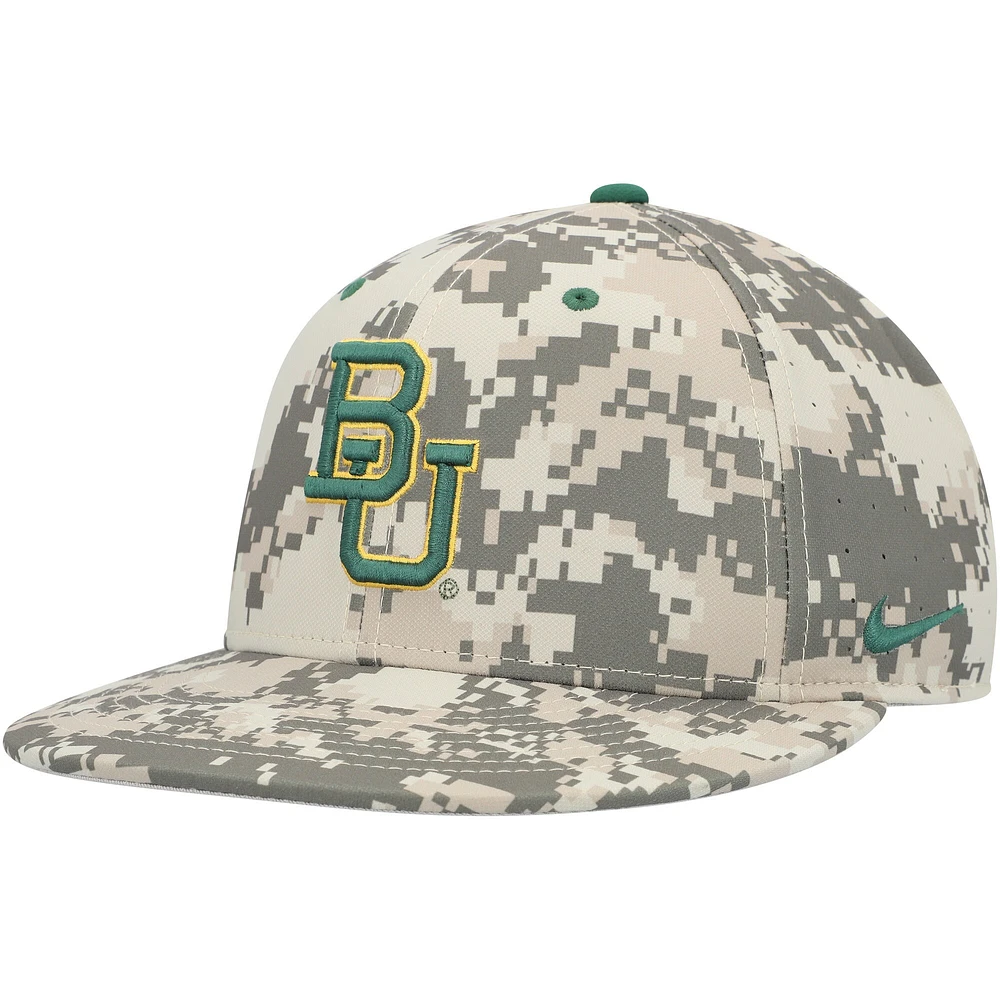 Men's Nike Camo Baylor Bears Aero True Baseball Performance Fitted Hat