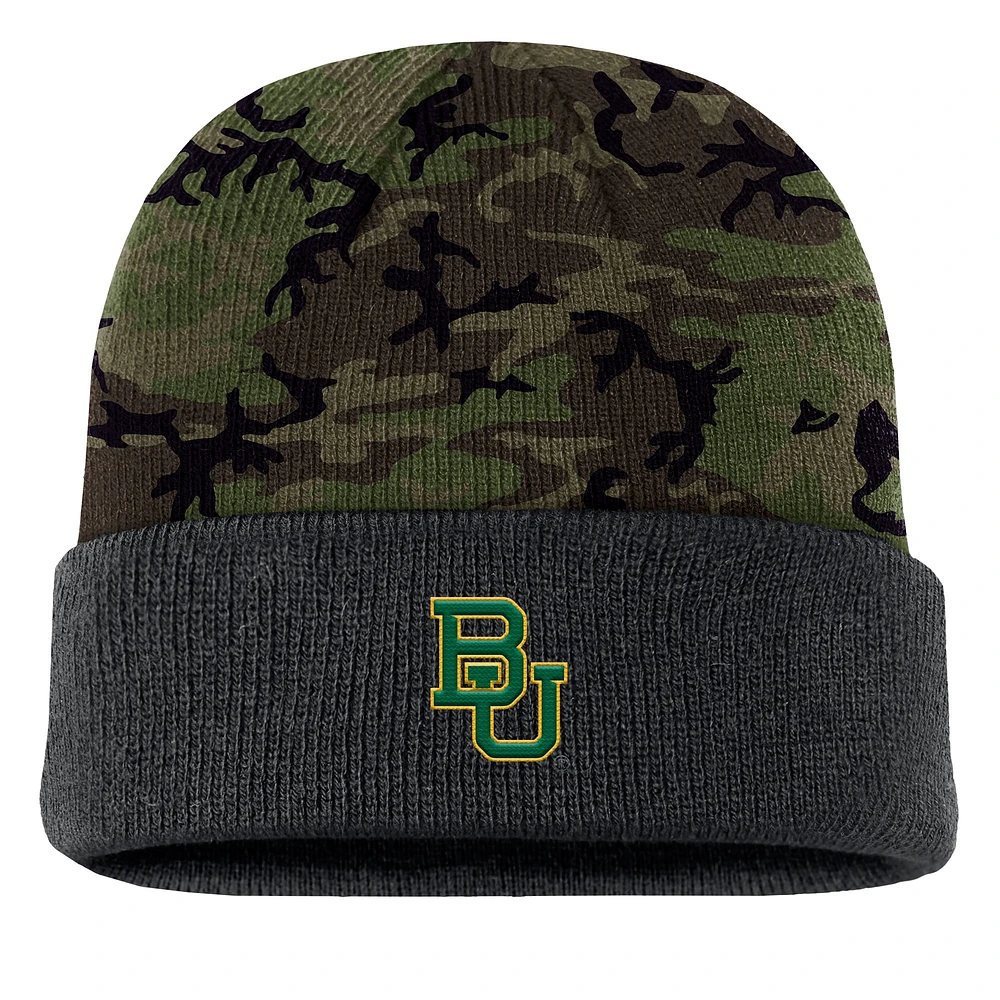 Bonnet en tricot à revers Nike Camo Baylor Bears Military Appreciation pour homme