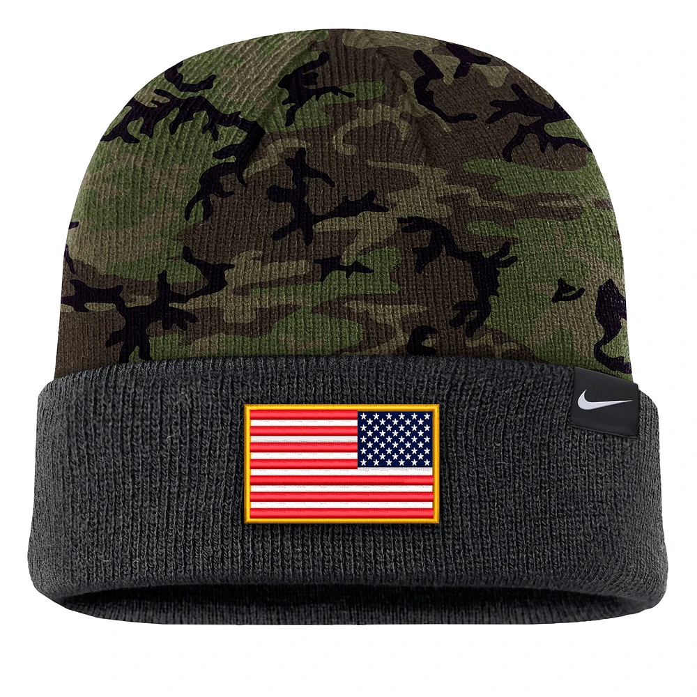 Bonnet en tricot à revers Nike Camo Baylor Bears Military Appreciation pour homme