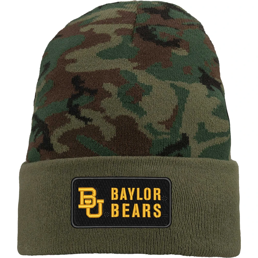 Bonnet en tricot à revers Nike Camo Baylor Bears Military Pack pour homme