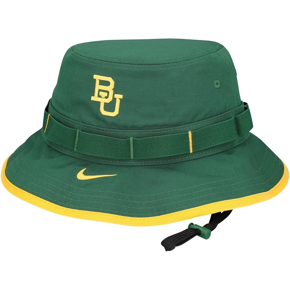 Chapeau bob Nike Baylor Bears 2024 Sideline Apex Performance Boonie pour homme vert