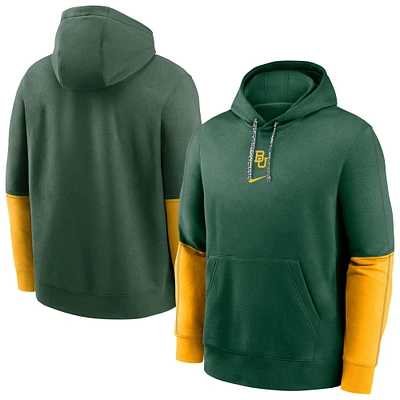 Men's Nike Green Baylor Bears 2024 Sideline Club Fleece Pullover Hoodie