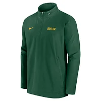 Men's Nike Green Baylor Bears 2024 Sideline Coach Quarter-Zip Hoodie Jacket