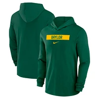 Sweat à capuche manches longues Nike Baylor Bears 2024 Sideline Performance pour homme Vert