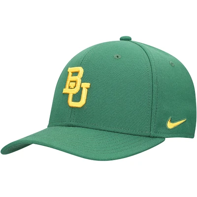 Casquette Nike verte Baylor Bears 2024 Sideline Rise Swoosh Flex pour homme