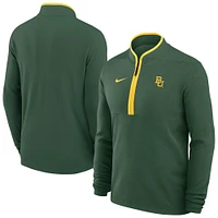 Haut Nike vert Baylor Bears Coaches Courtside Basketball Victory Performance à fermeture éclair quart de tour pour homme