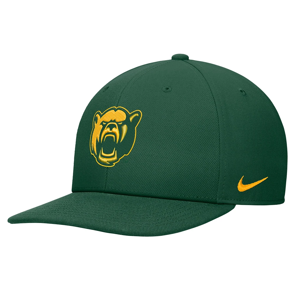 Casquette Nike Baylor Bears Pro Snapback verte pour homme