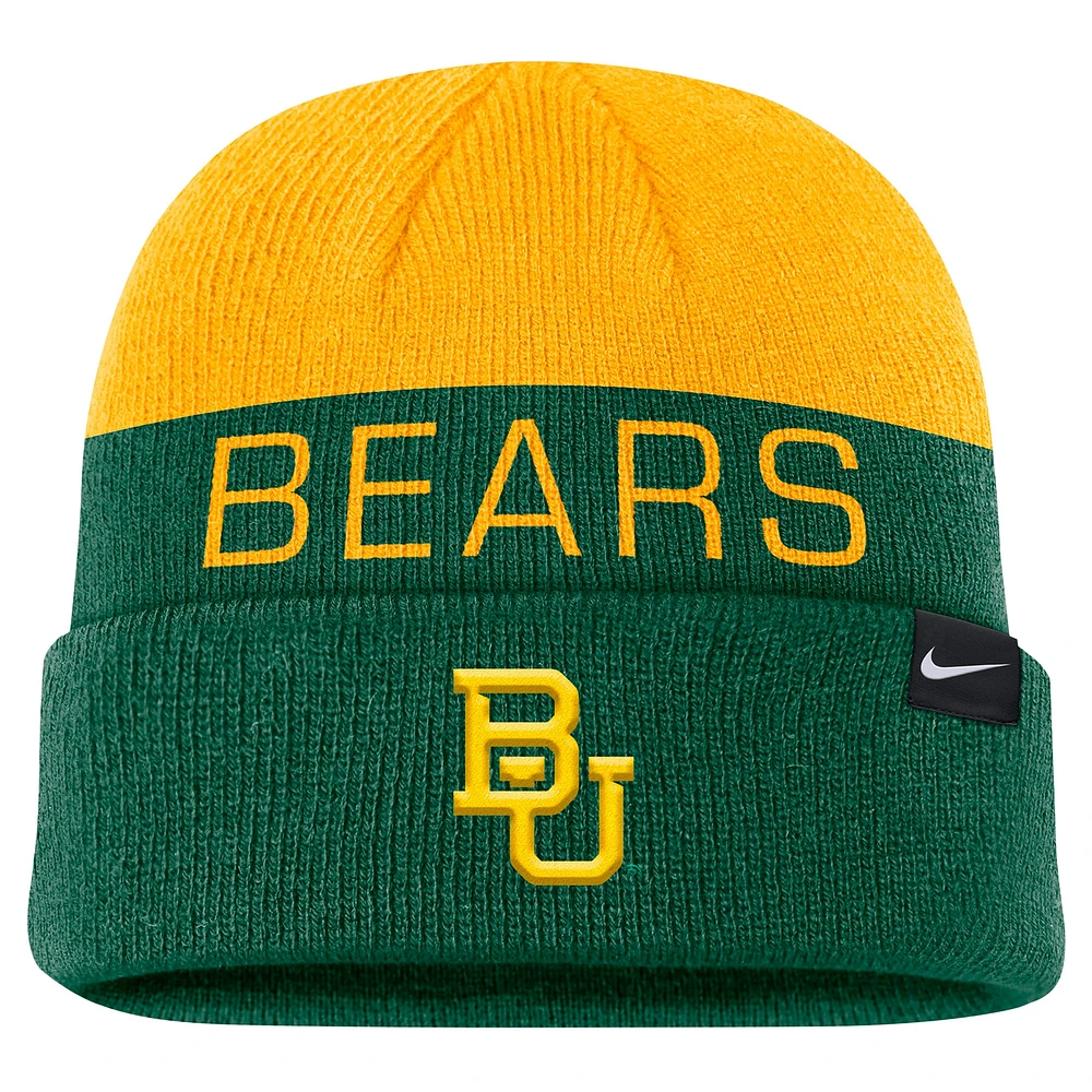 Bonnet tricoté à revers Nike Baylor Bears Terra vert pour homme