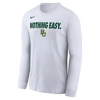 T-shirt à manches longues Nike Baylor Bears 2025 On-Court Bench pour homme Blanc
