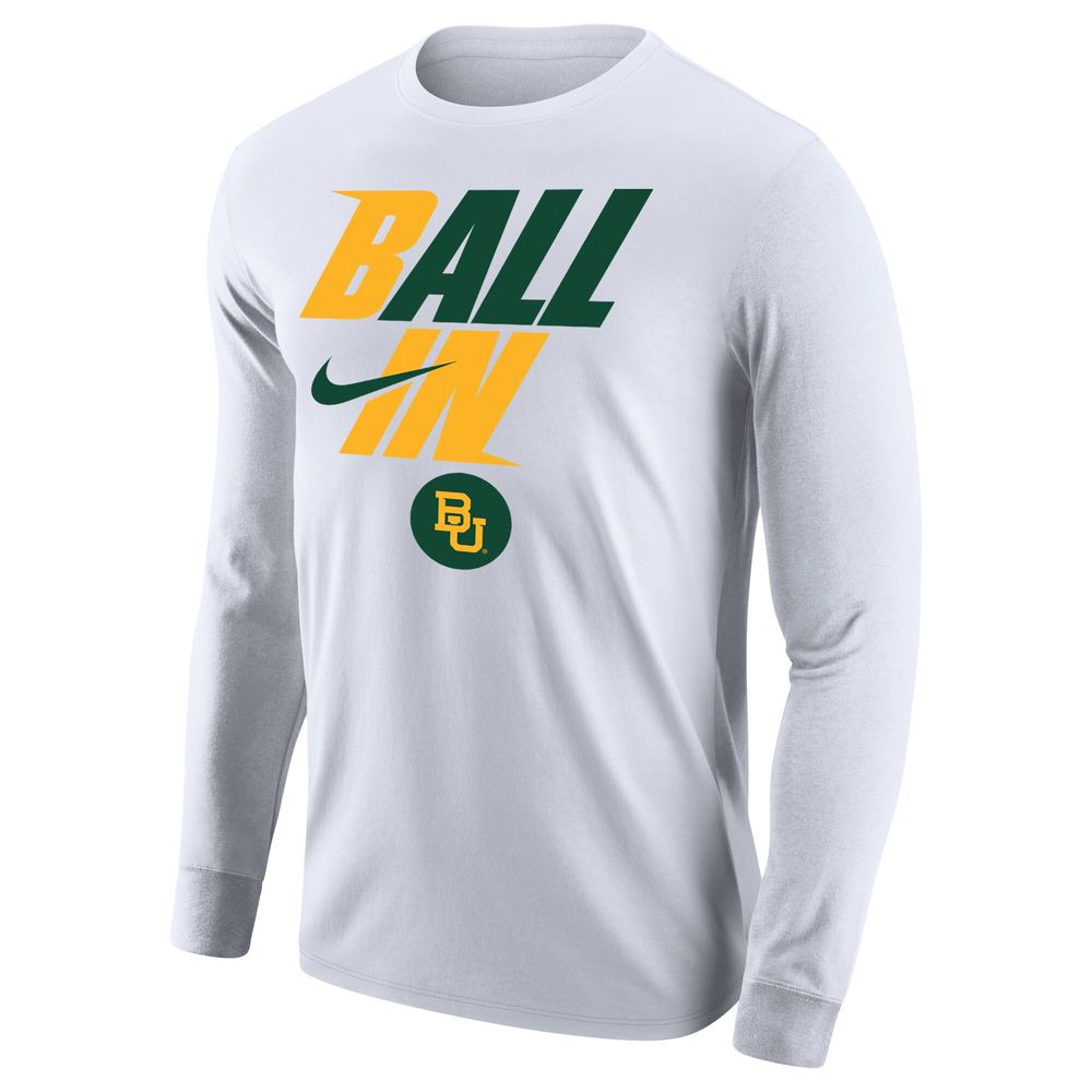 Men's Nike White Baylor Bears Legend Bench Long Sleeve T-Shirt