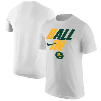 Nike Women's Baylor Bears White Dri-Fit Cotton Long Sleeve Crop T-Shirt, Large