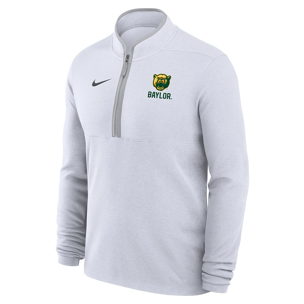 Haut Nike Baylor Bears Performance Victory à fermeture éclair quart de tour pour homme, blanc