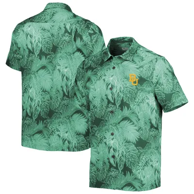 Baylor Bears Tommy Bahama Coast Luminescent Frond Camp IslandZone Button-Up Shirt - Green
