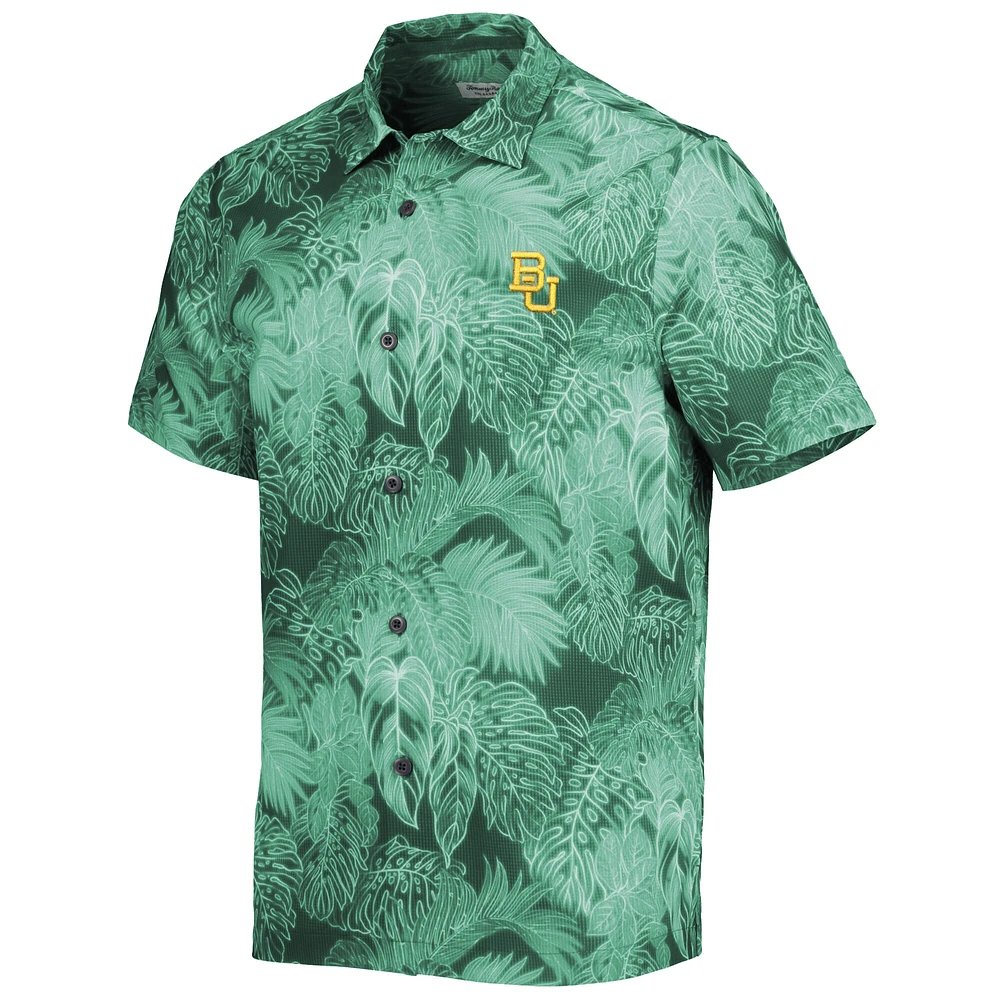 Chemise boutonnée Tommy Bahama Green Baylor Bears Coast luminescent Fronds Camp pour hommes