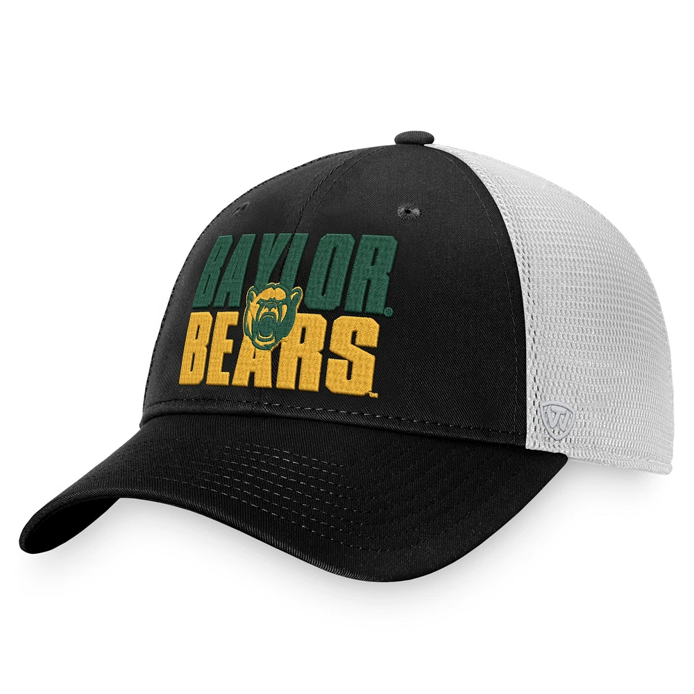 TOP BAYLOR NOIR BLANC NCAA TOP STOCKPILE TRUCKER HATMENSTR