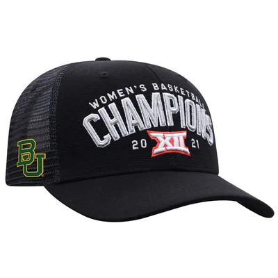 Baylor Bears Top of the World 2021 Big 12 Women's Basketball Conference Tournament Champions Locker Room Adjustable Hat - Black