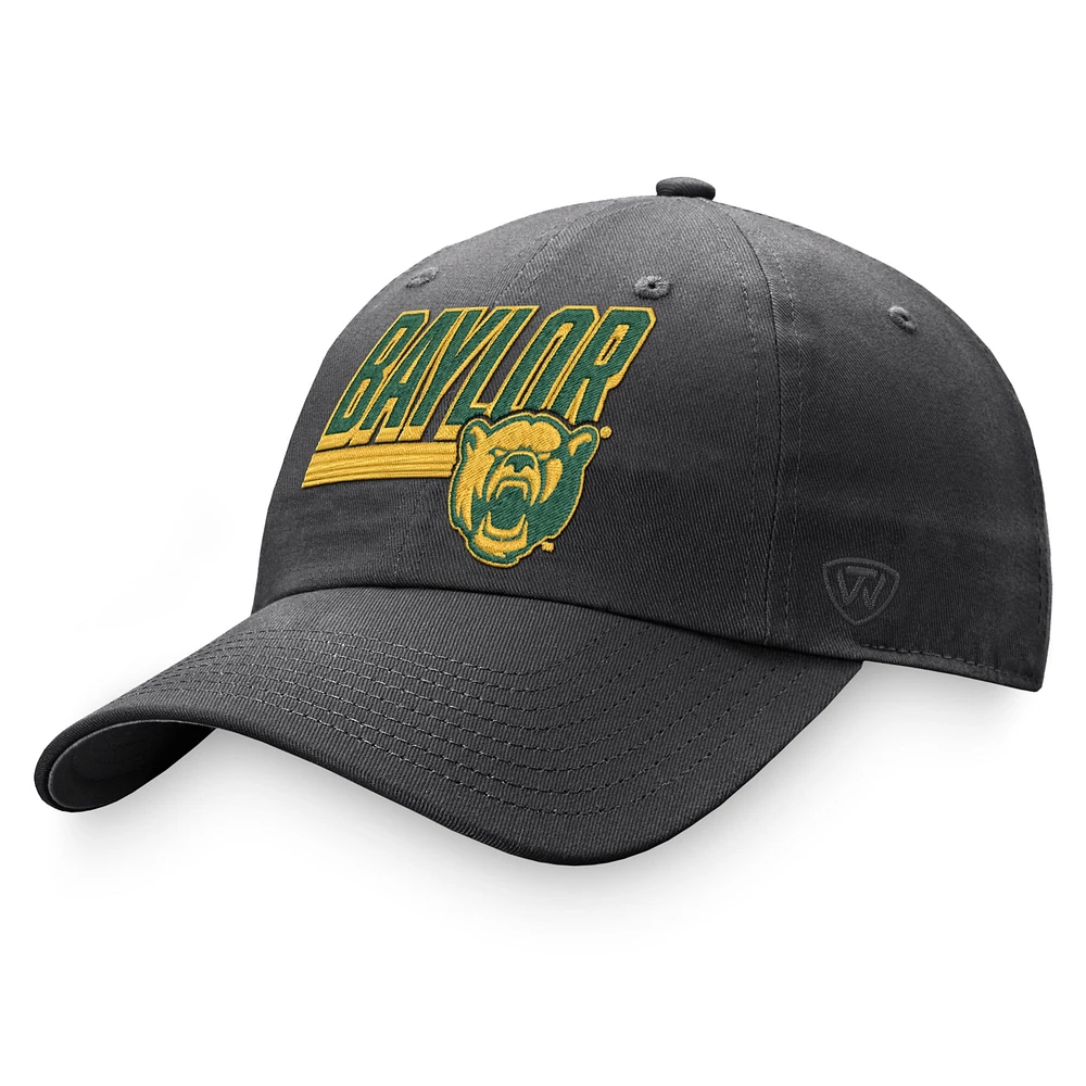 Men's Top of the World Charcoal Baylor Bears Slice Adjustable Hat