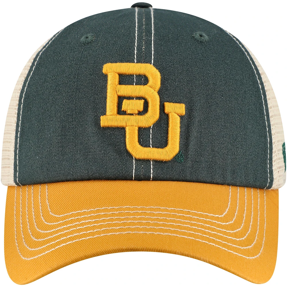 Casquette de camionneur ajustable tout-terrain verte/dorée Baylor Bears pour homme Top of the World