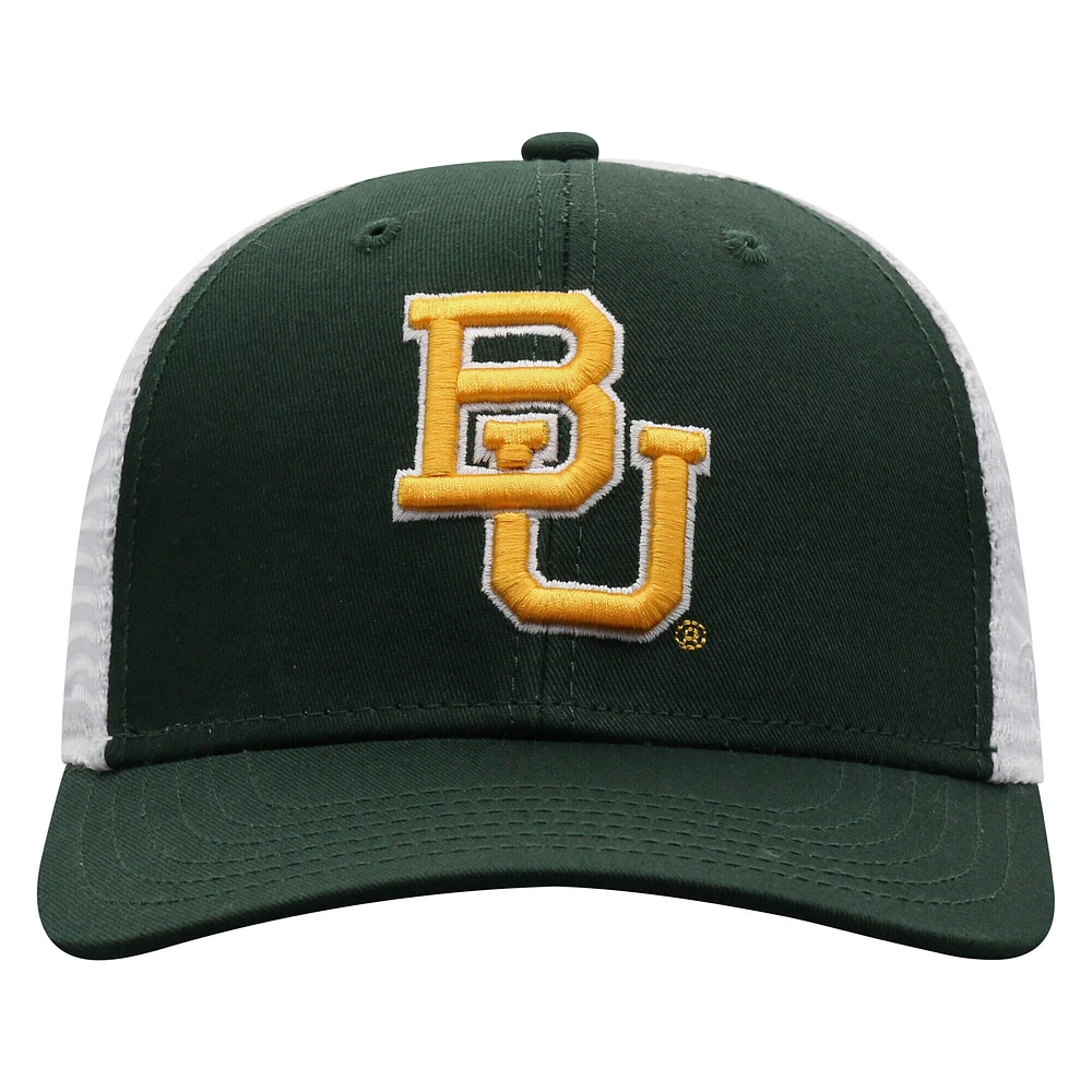 Men's Top of the World  Green/White Baylor Bears Victory Baseline Adjustable Trucker Hat