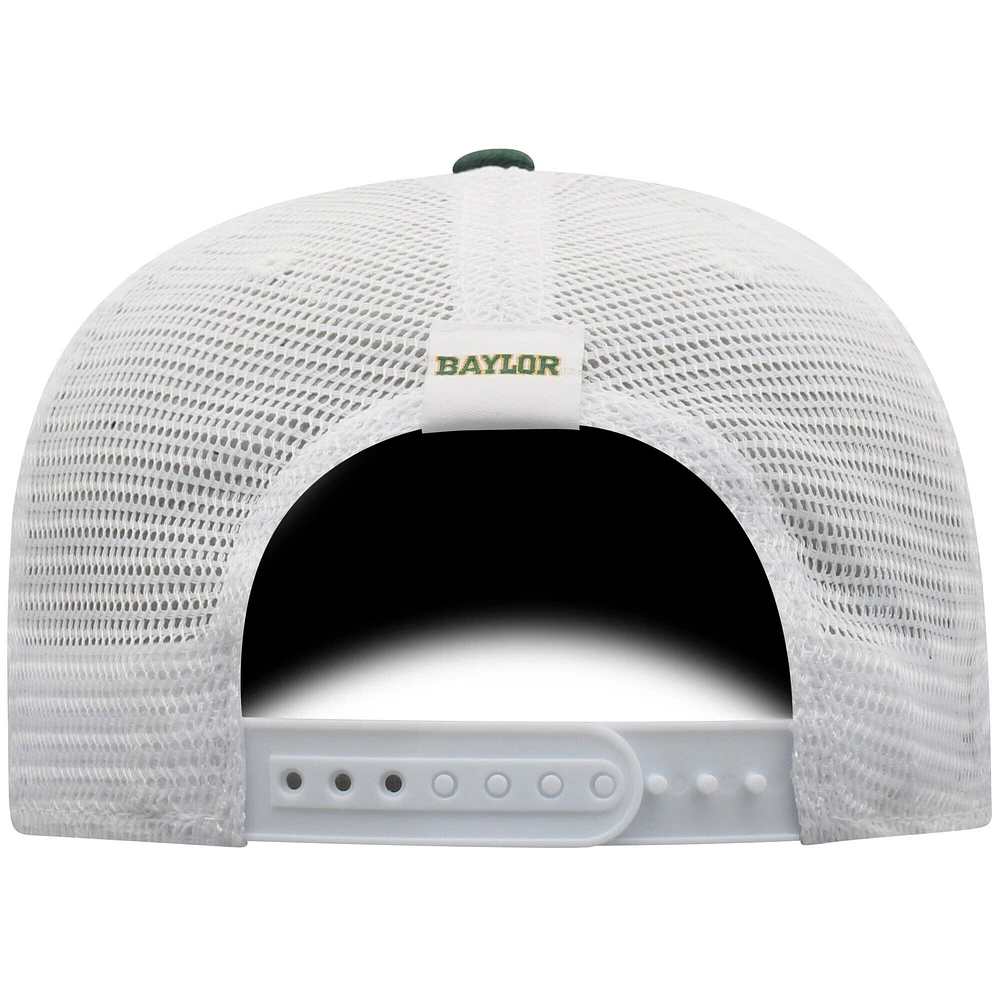 Men's Top of the World  Green/White Baylor Bears Victory Baseline Adjustable Trucker Hat