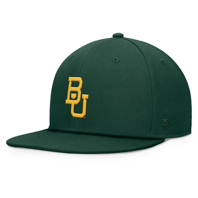 Casquette Snapback fondamentale Top of the World verte des Baylor Bears pour hommes