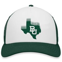 Men's Top of the World White/Green Baylor Bears Tone Down Trucker Snapback Hat