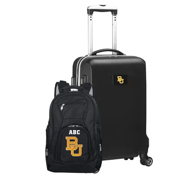 Baylor Bears MOJO Personalized Deluxe 2-Piece Backpack & Carry-On Set - Black