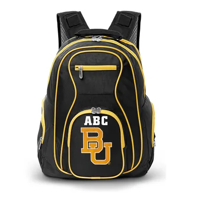 Baylor Bears MOJO Personalized Premium Color Trim Backpack - Black