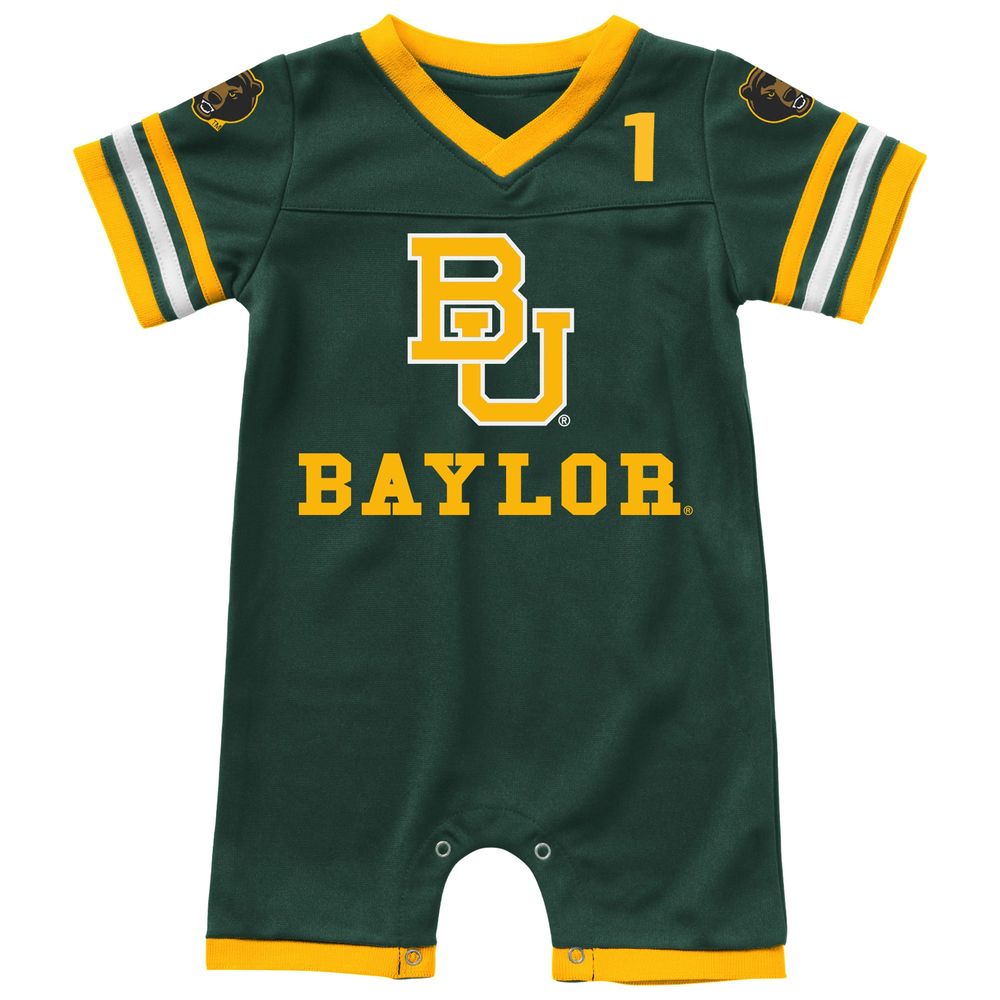 Newborn & Infant Colosseum Green Baylor Bears Bumpo Football Romper