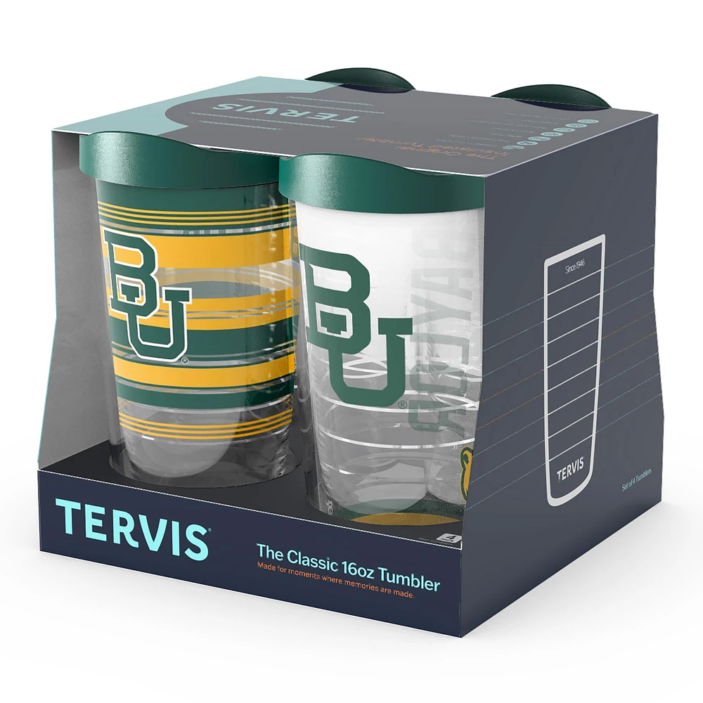 Tervis Baylor Bears paquet de quatre 16oz. Ensemble de gobelets classiques