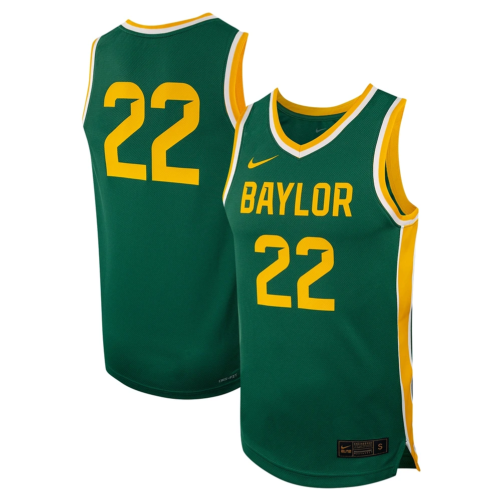 Maillot de basket-ball unisexe Nike #24, réplique l'équipe des Baylor Bears, vert