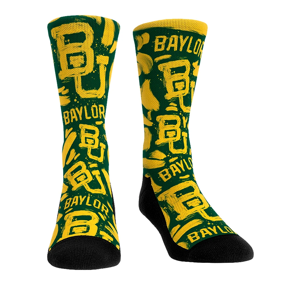 Unisex Rock Em Socks Baylor Bears Allover Logo & Paint Crew