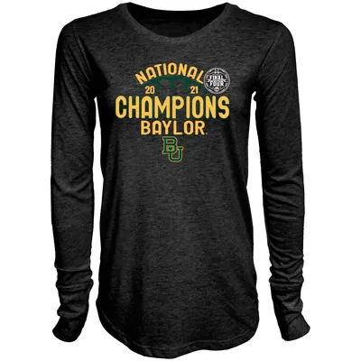 Baylor Bears Blue 84 Women's 2021 NCAA Men's Basketball National Champions Tri-Blend Long Sleeve T-Shirt - Black
