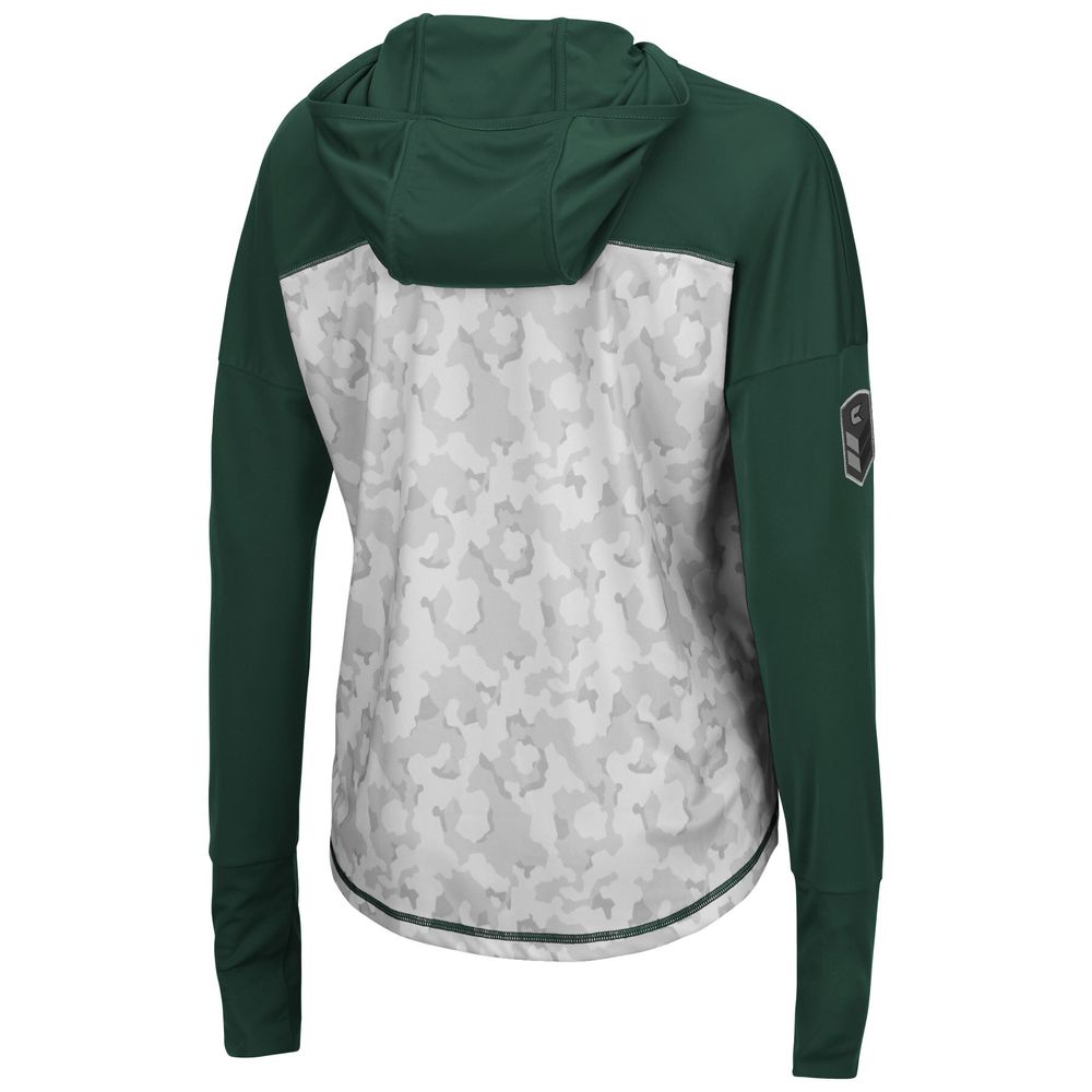 Women's Colosseum Arctic Camo/Green Baylor Bears OHT Military Appreciation Long Sleeve Hoodie T-Shirt