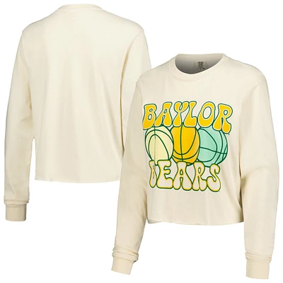 Women's Natural Baylor Bears Comfort Colors Basketball Cropped Long Sleeve T-Shirt