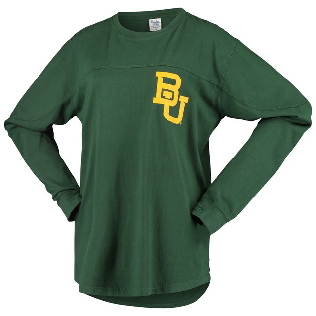 T-shirt surdimensionné à manches longues pour femme Pressbox vert Baylor Bears Big Shirt