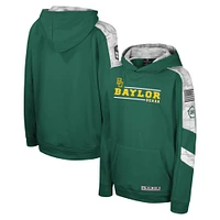 Sweat à capuche camouflage numérique Cyclone pour jeunes Colosseum Green Baylor Bears OHT Military Appréciation