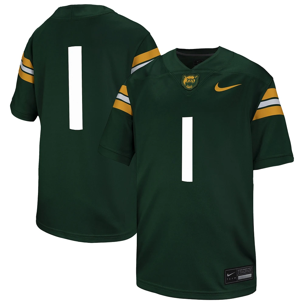 Maillot de football Nike #1 pour jeunes, vert forêt, Baylor Bears Untouchable