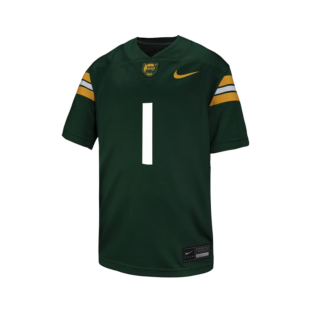 Maillot de football Nike #1 pour jeunes, vert forêt, Baylor Bears Untouchable