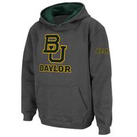 Youth Stadium Athletic Charcoal Baylor Bears Big Logo Pullover Hoodie