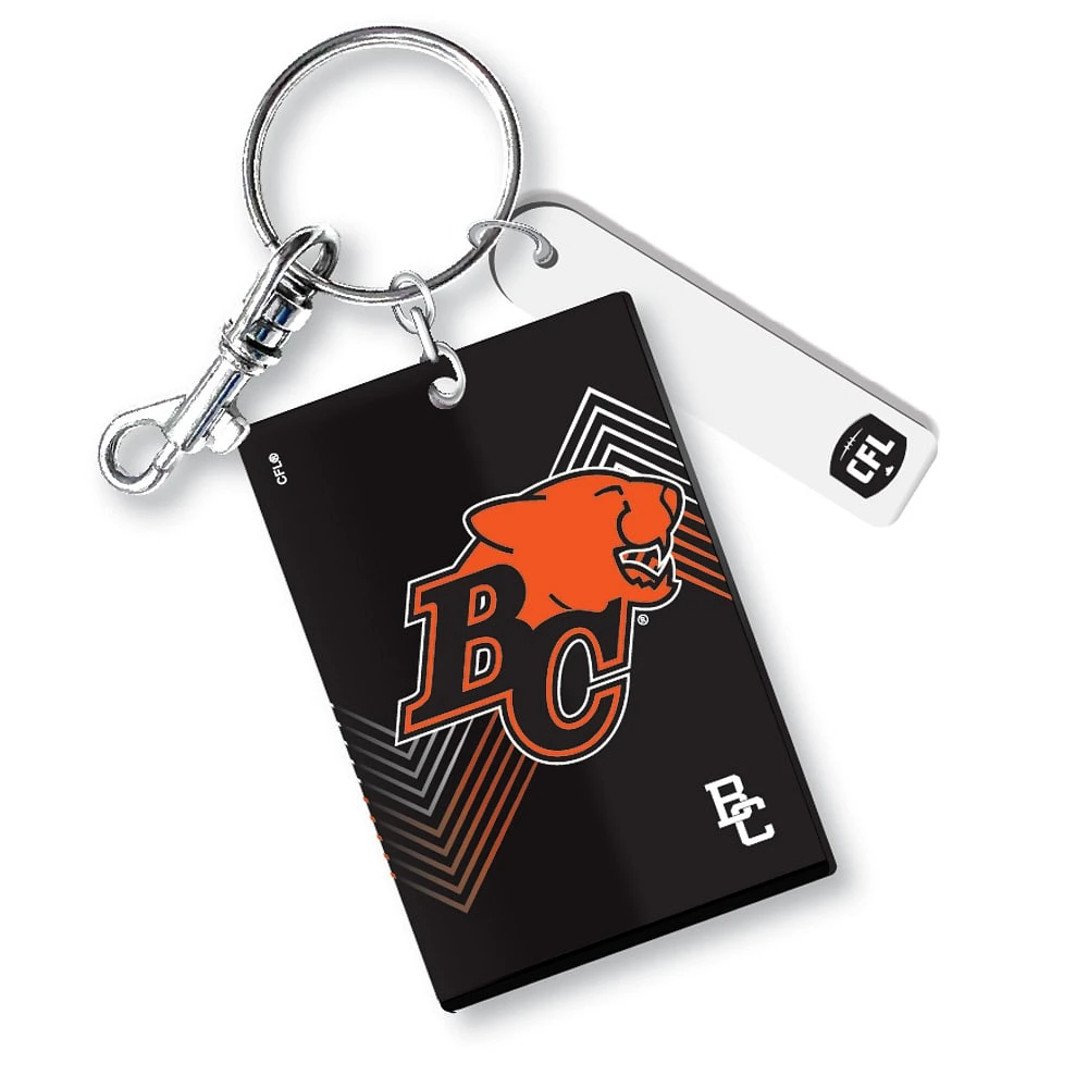  BC Lions Personalized Leather Rectangle Keychain