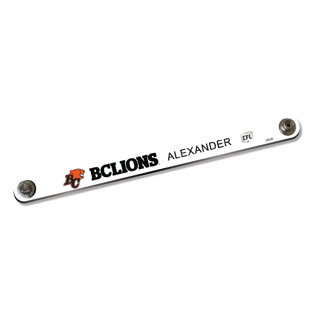 BC Lions Personalized Leather Slim Bracelet