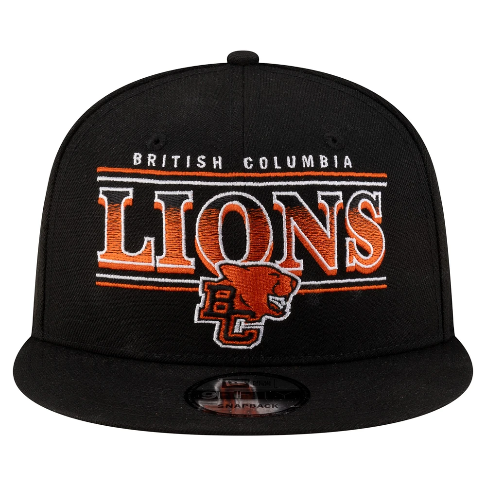 Men's New Era Black BC Lions Sideline 9FIFTY Snapback Hat