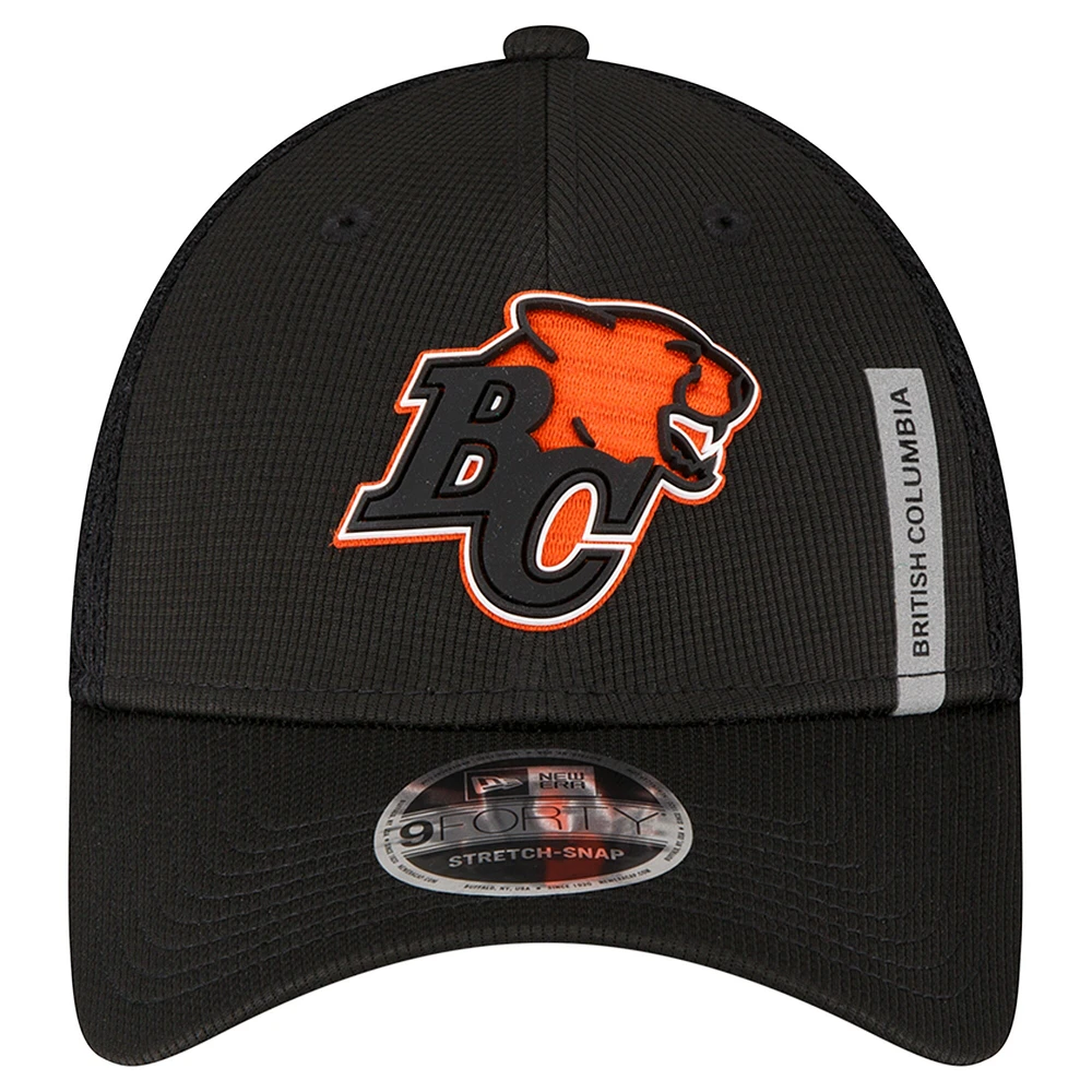 Men's New Era  Black BC Lions Sideline 9FORTY Adjustable Hat